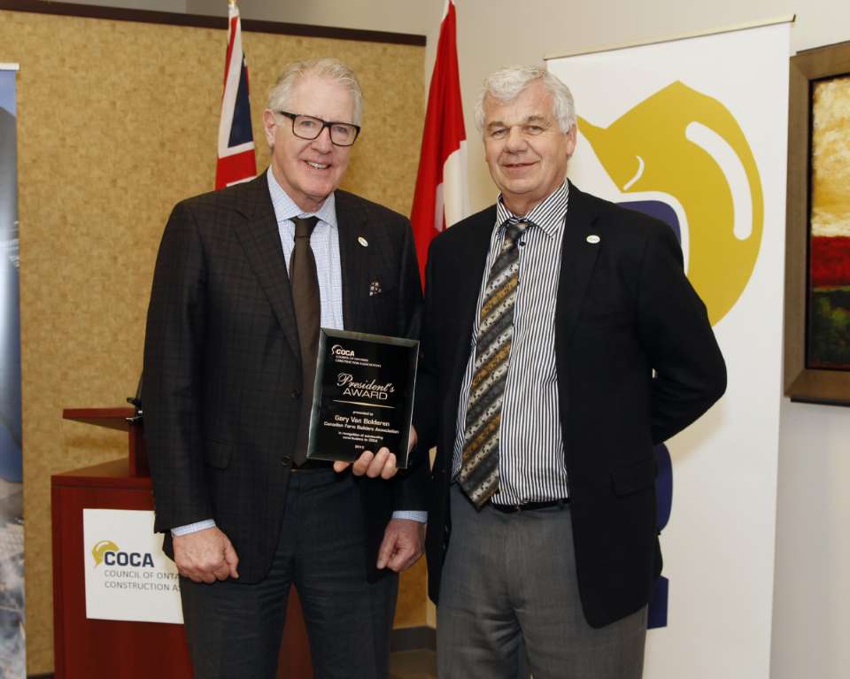 COCA honours Gary as a member of the CFBA and COCA
