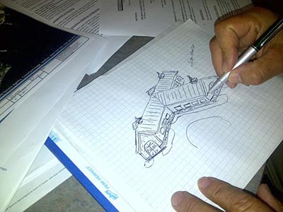 Horse Barn Design - Dutch Masters Construction - Rough sketch of client ideas